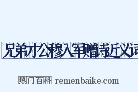 兄弟才公穆入军赠诗近义词是什么意思的图片